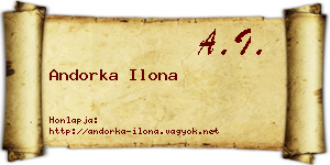 Andorka Ilona névjegykártya